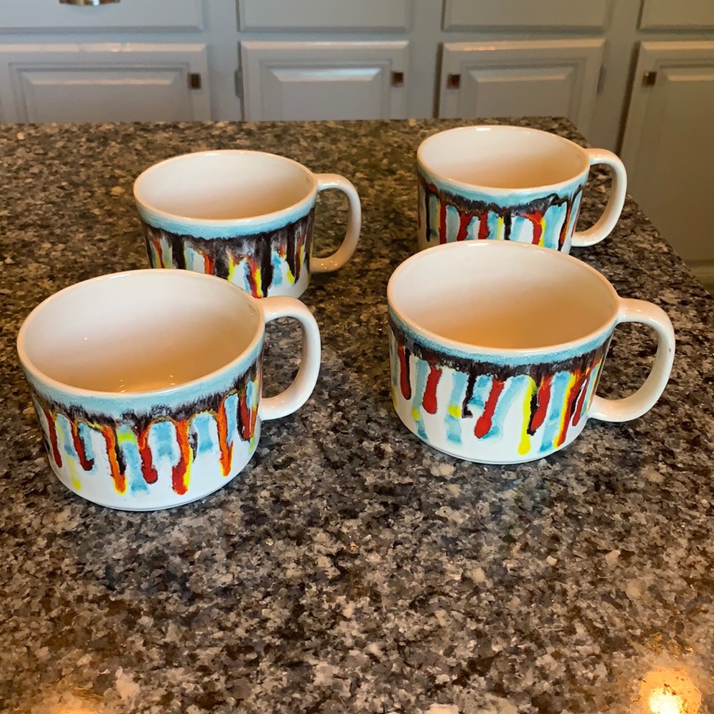 Paint Drip Coffee Mugs - Set of 4